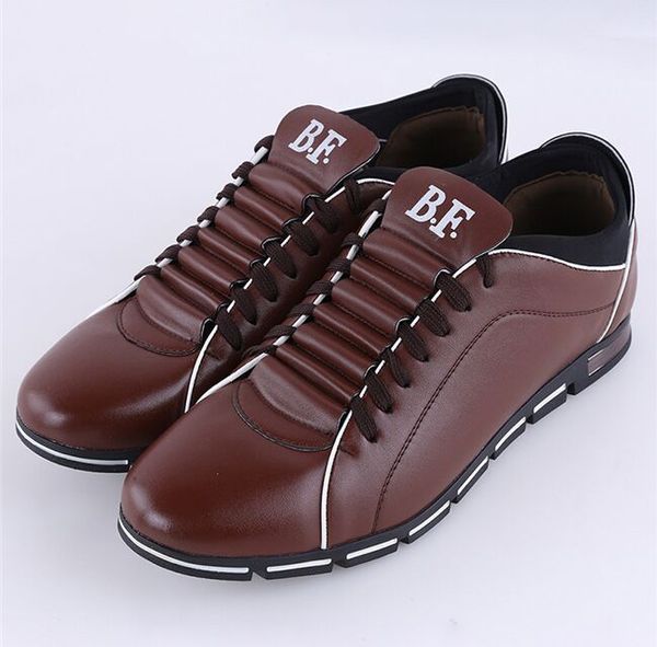 

2019 autumn new casual shoes mens leather flats lace-up shoes simple stylish male large sizes oxford for men, Black