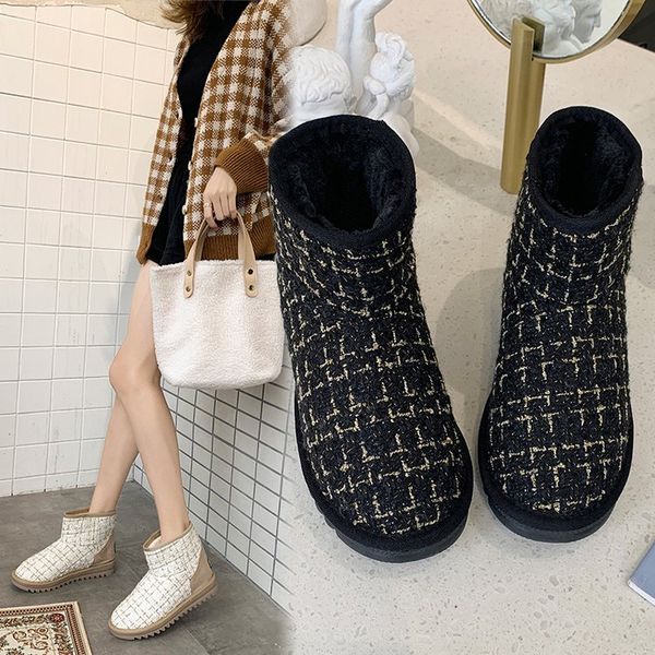 

white mid-calf boots australia shoes booties ladies flat heel lace up round toe low heels booties short snow mid calf rubber, Black