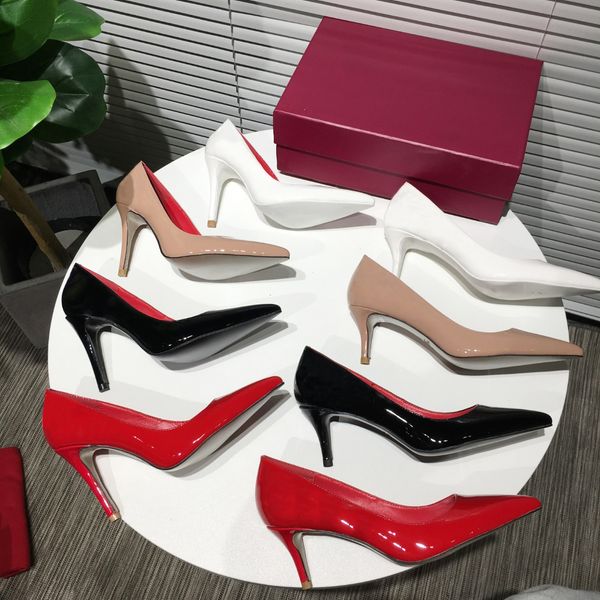

with box fashion designer women shoes red bottom high heels 6.5cm & 9.5cm high heel multicolor pointed toes pumps dress shoes, Black