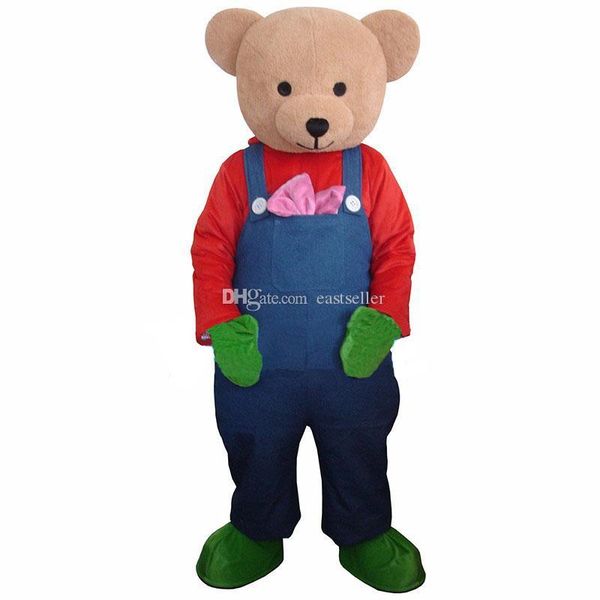 

new cartoon cute bear cartoon mascot costume fancy dress ing, Red;yellow