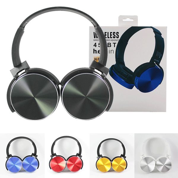 

450bt wirele headphone bluetooth head et mu ic player retractable headband urround tereo earphone with mic for pc martphone mp3 in box