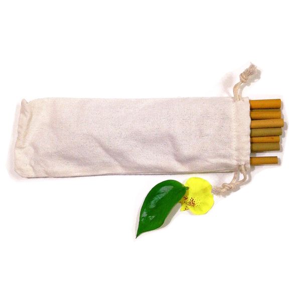 

our sea is beautiful bamboo straw set biodegradable 100% natural with bag and cleaning brush customized logo