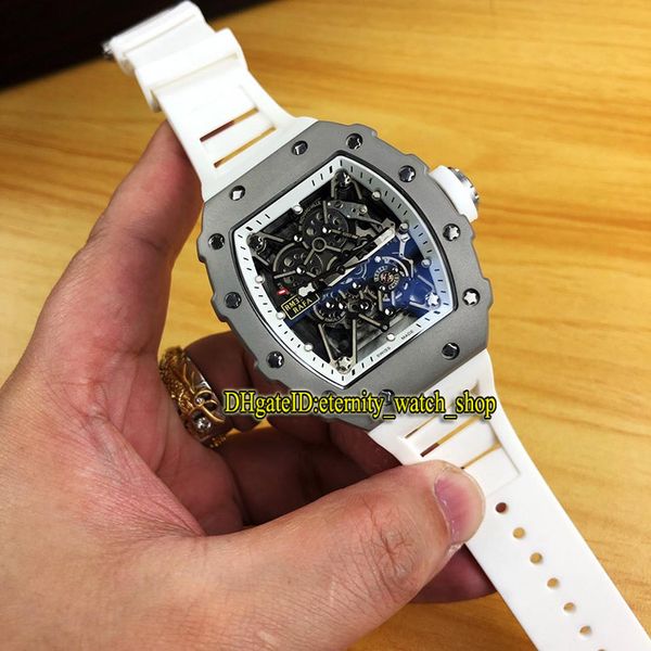 

новый rm 35-02 rafael nadal скелетон япония miyota автоматическая 35-02 мужские часы сталь 316l серебристый корпус белый резиновый ремешок с, Slivery;brown