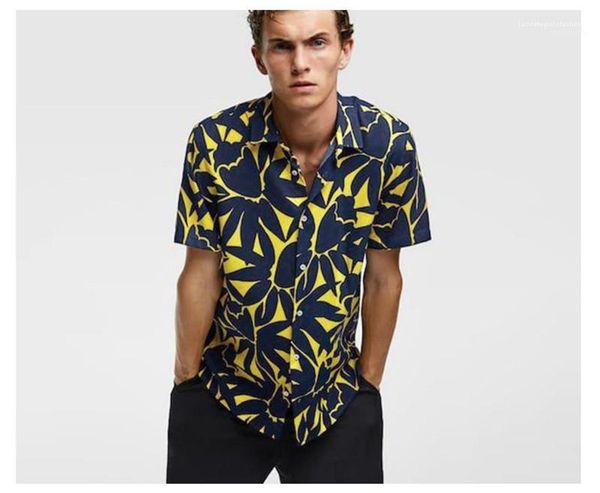 

mens casual shirts fashion male apparel printed mens designer shirts lapel neck short sleeve summer cardigan, White;black