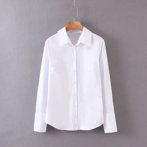 

xq8-38-9636 european and american fashion poplin shirt, White