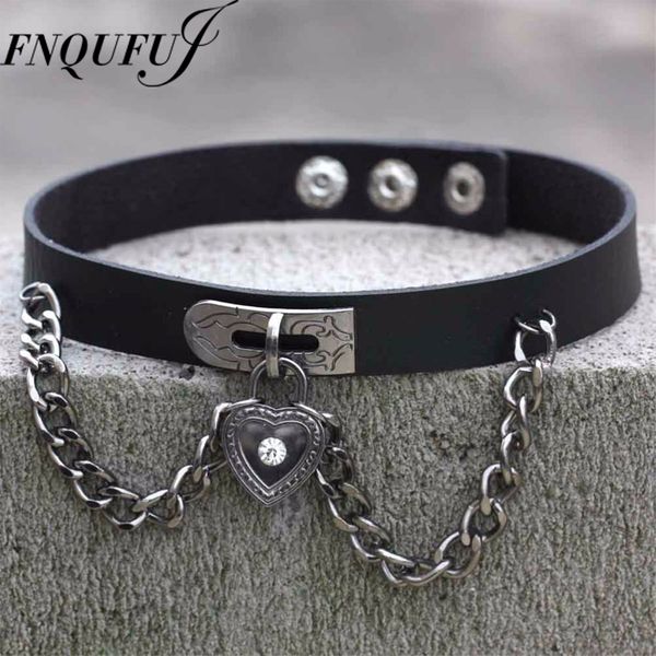 

pu leather choker heart accessories 2017 cool vintage necklace women handmade choker necklace goth jewelry gift, Golden;silver