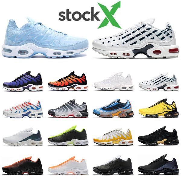 

new tn plus se mens running shoes triple black voltage purple psychic hyper blue pimento fade blue pink men trainer runner sports sneakers