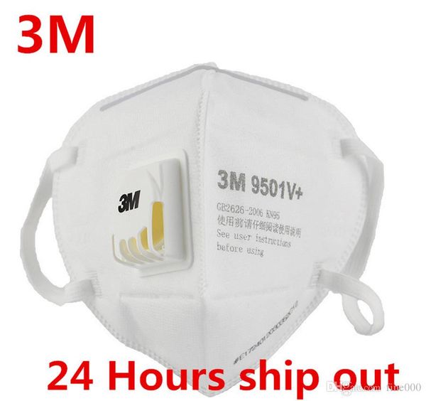 

in stock 3m mask 9501v anti fog dust disposable face mask with respiratory valve protective labor protection dust mask 24hous ship