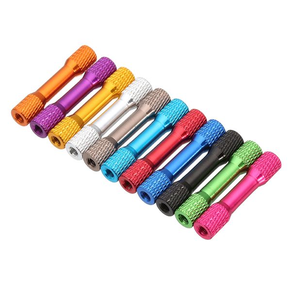 

m3ar5 10pcs m3 30mm knurled standoff aluminum alloy multicolor