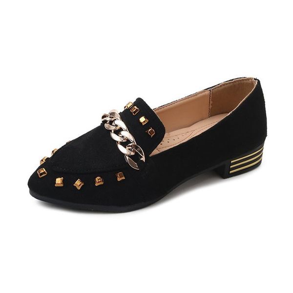 

smile women pumps new fashion casual shoes spring autumn female concise mature style metal decoration pumps shoes, Black