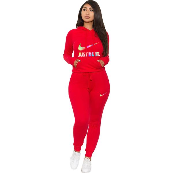 

women tracksuit sportswear autumn winter 2 piece set hoodie shirt legging sweatshirt jogger sports suit long trousers suit ab12, Black;white