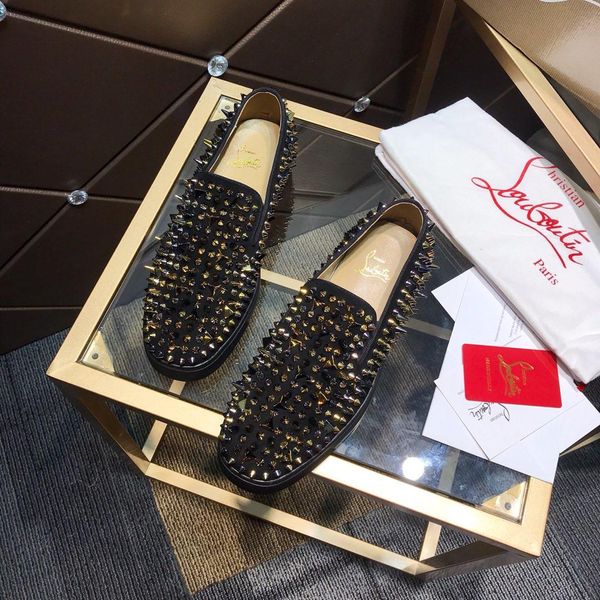 

new style high-end luxury men's casual sports shoes fashion brand four seasons design men's shoes star diamond embellishment, Black