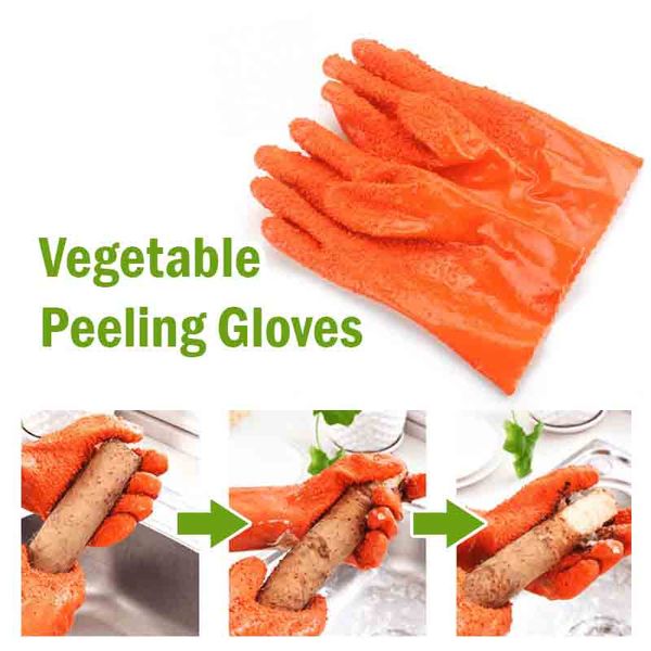 

1 pair peeling potato gloves peel vegetable fish scale gloves non-slip