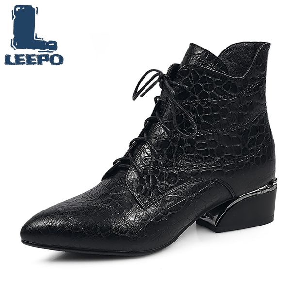 

women ankle boots cow leather autumn winter short plush black checkered zippers mid heels female boots party shoes