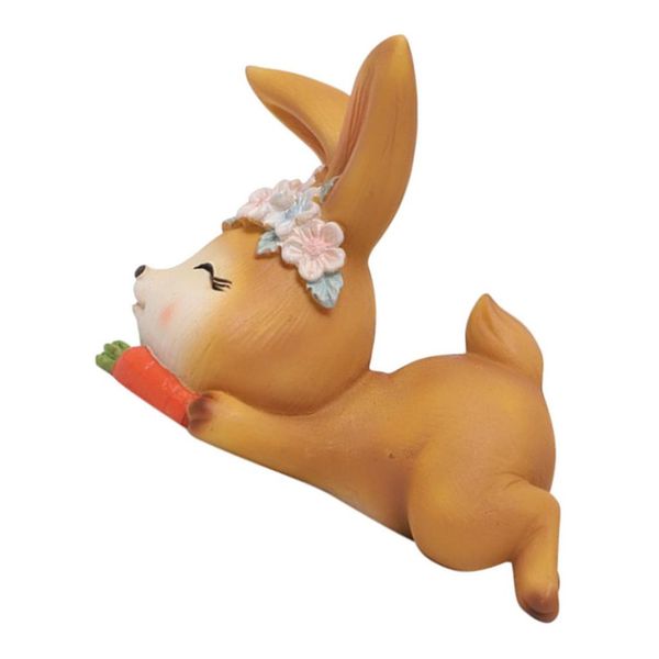 

hand painted mini resin rabbit figurines garden lawn ornament, dollhouse collection supplies, cake er decoration