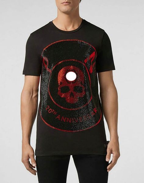 

с короткими рукавами мужские футболки высокого качества, роскошный дизайн футболки улица хип-хоп футболки топы авангардный черепов случайные, White;black