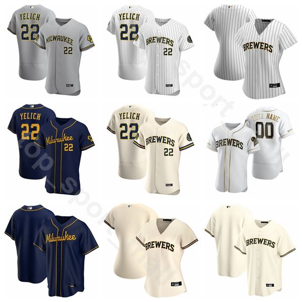 

new 2020 baseball man woman kids 3 orlando arcia jersey 28 ryon healy 16 ben gamel 53 brandon woodruff adrian houser cooperstown blue, Blue;black