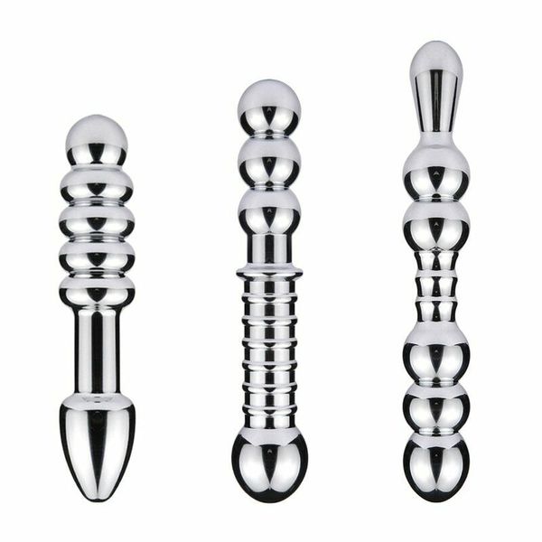 Metal Double-h Ead Anal Long-Butt Plug Prossage Tate MASSAGEM M EM FEMAN ANUS VAGINA A764