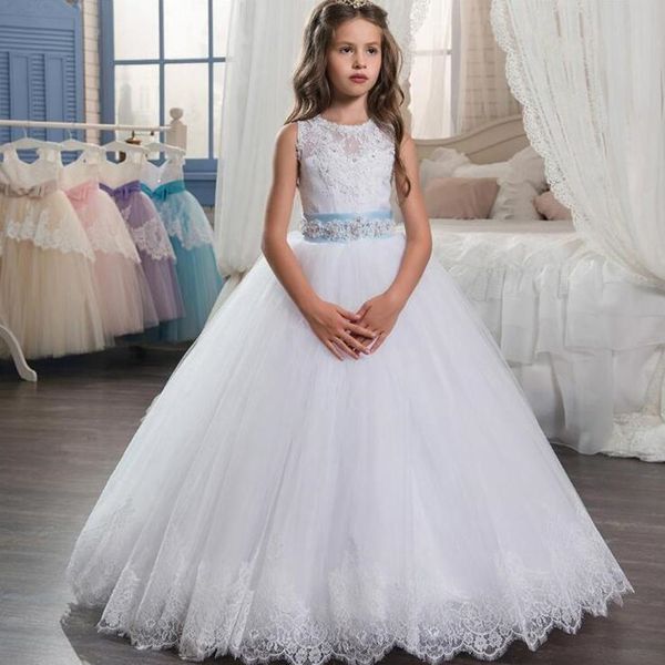 

lace flower girl dress sleeveless lace applique for weddings first holy communion dresses for girls fluffy tulle dresses, Red;yellow