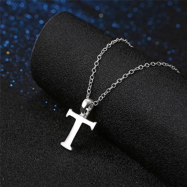 

fashion jewelry 18 inches 925 sterling silver link chain letter t pendants necklaces fine women wedding party gift jffdi