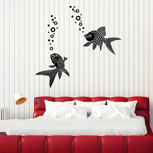 Aquarium Fish Wall Sticker For Living Room Sea Ocean Water Bubbles