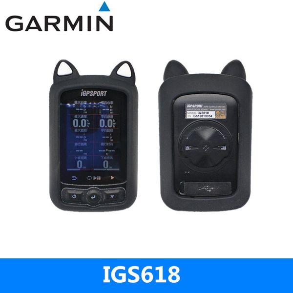 

igs 618 gps computer cartoon cat ear silicone case universal bicycle rubber case holster and screen protector for igs 618