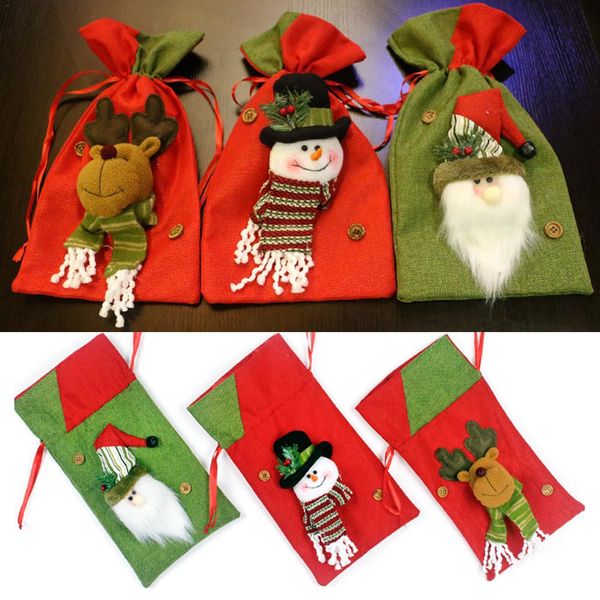 

new christmas decorations gift bag candy bag drawstring #bw