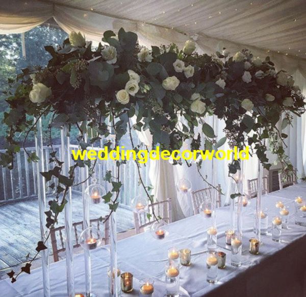 Großhandel Acryl Kristall Künstliche Blumen Ständer Hochzeit Bogen Dekoration Blumen Wand Hintergrund Ständer Hochzeit für Hochzeitstisch Bühne 331