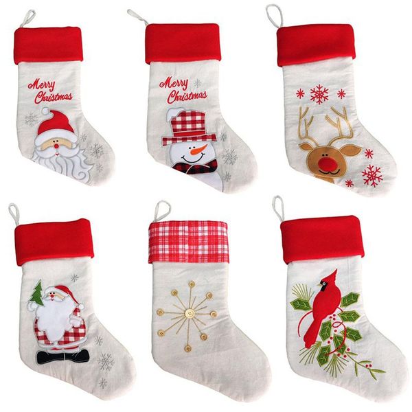 

christmas stocking santa claus sock gift bag kids xmas decoration candy bag bauble christmas tree ornaments supplies
