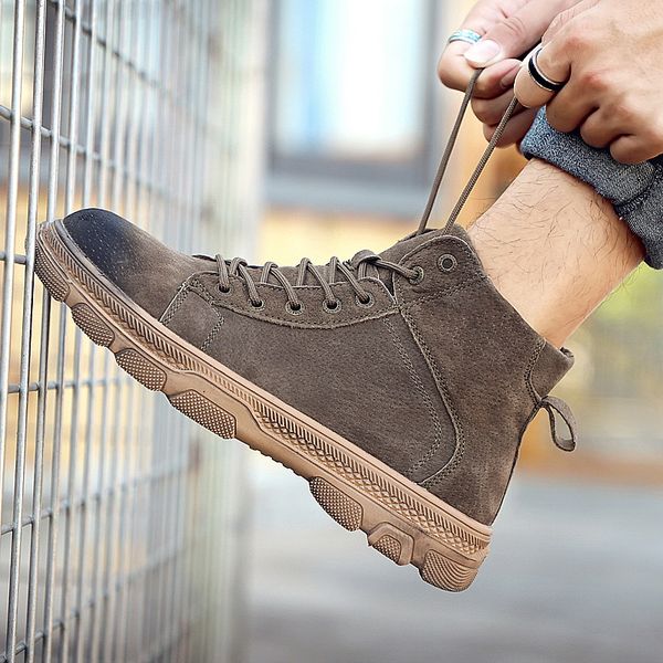 

men fashion ankle boots winter / autumn men's motorcycle outdoor boots snow boots retro oxfords keep warm shoes, Black