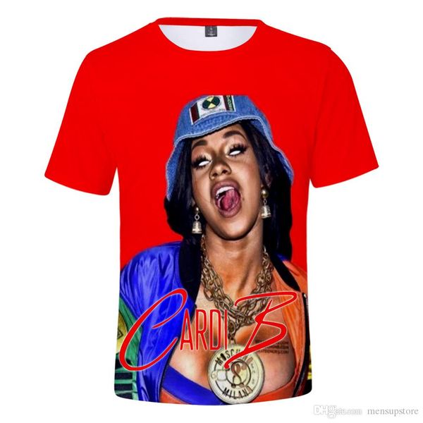 

cardi b 3d women tshirts female american rapper grammy awards summer tees short sleeved, White