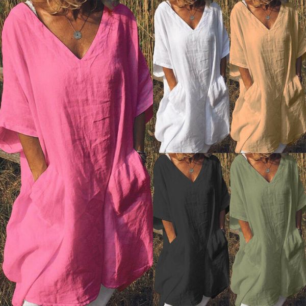 

womens ladies holiday v neck summer casual beach swing sun dress plus size, Black;gray