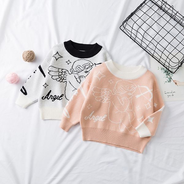 

christmas sweater for girls 2020 new baby girl cute cartoon print sweaters kids knitted coats toddler cardigan coat baby sweater, Blue