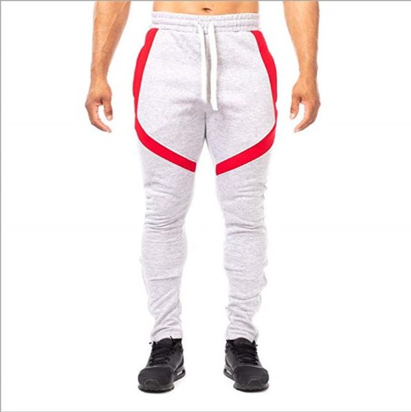 

mens jogger pants new stretch sports fitness pants casual color matching slim sports pants with 4 colors asian size m-2xl, Black