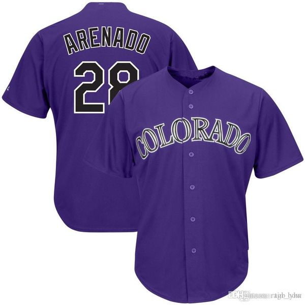 

Mens 28 Nolan Arenado Baseball Jerseys 2019 NEW Colorado Purple White Rockies Cool Base Jersey cheap sale