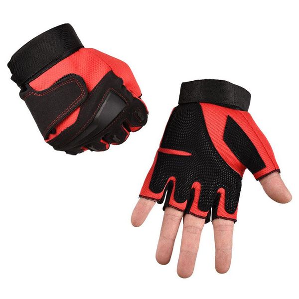 

1pair outdoor gloves half finger anti-slip adjustable protective glove climbing training bike bicycle fitness climbing sports, Black