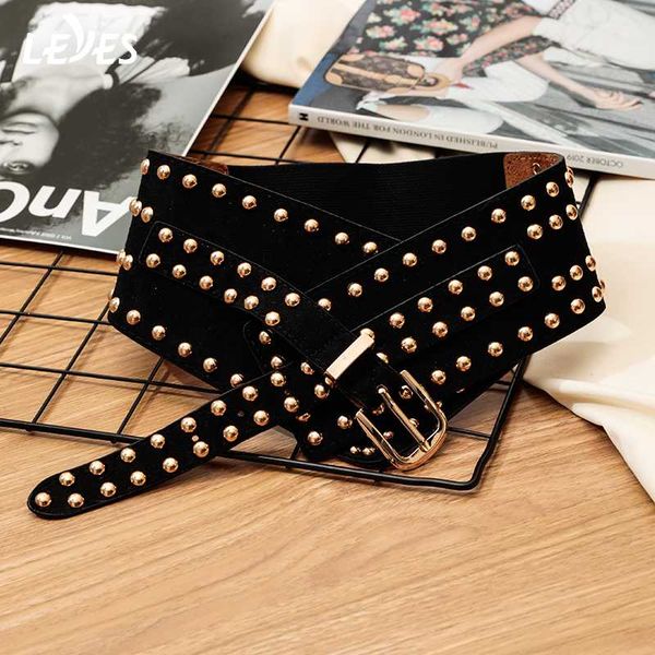 

fashion leather belts for women punk european personality female belt cummerbund wide brand elastic buckle ladies belts, Black;brown