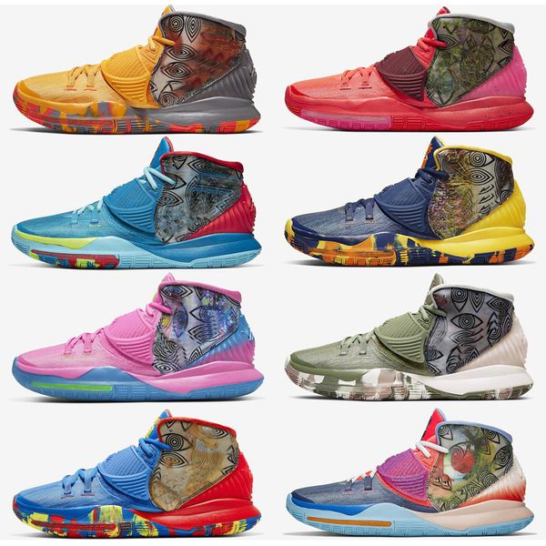 

2020 new kyrie 6 pre-heat shanghai mens basketball shoes irving 6 houston heal the world designers sneakers 40-46