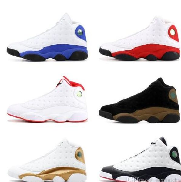 

13s new 13 bred basketball shoes olive HOF DMP black cat he got game hyper royal barons men women Micyal barons men women Michael sport