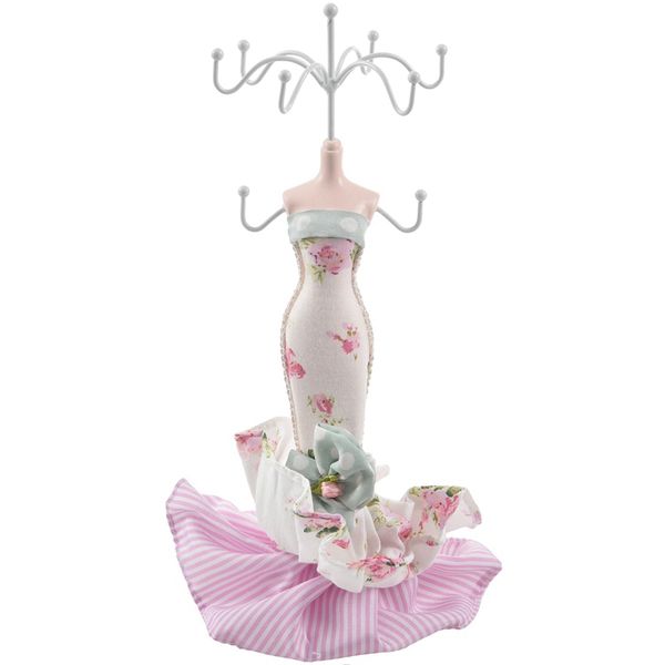 

mermaid women's mannequin jewelry tree sheet display holder bow / petite print, Pink;blue