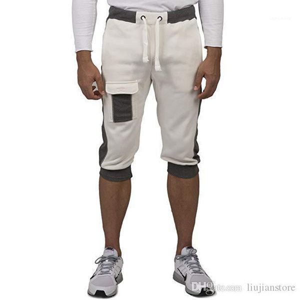 

shorts casual mens sports relaxed short pants fashion designer short pants with drawstring summer mens panelled, White;black