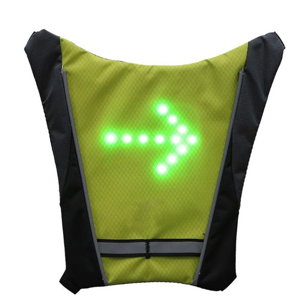 

2019 led wireless cycling vest mtb bike bag safety led turn signal light vest bicycle reflective warning vests with remo