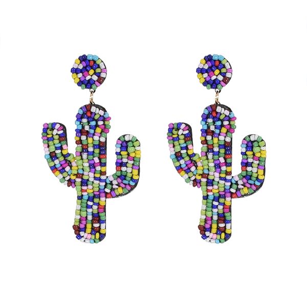 Orecchini di goccia di cactus acrilico di dichiarazione per le donne Semi fatti a mano con perline tropicale frutta tropicale orecchini carino spiaggia gioielli