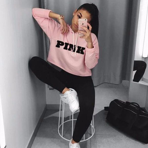 

woman sweatshirt womens clothes women oversized hoodies jumper sweatshirt female cropped winter kawaii harajuku letter loose pullover, Black
