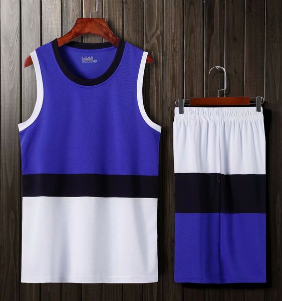 

men blank double-sided basketball team uniforms kits sports clothes tracksuits personality customized basketball sets with shorts 25-06, Blue;black