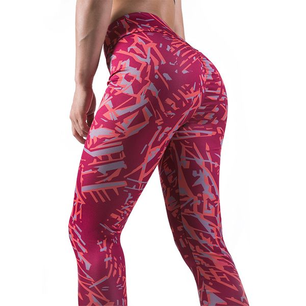 

digital printing gym pants purple high waist sports leggings fitness women's push up gym pants mallas mujer deportivas leggins, Black