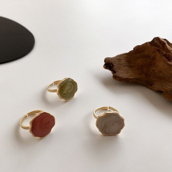 

retro temperament wild irregular oil drop open ring ring ring cold wind, Silver