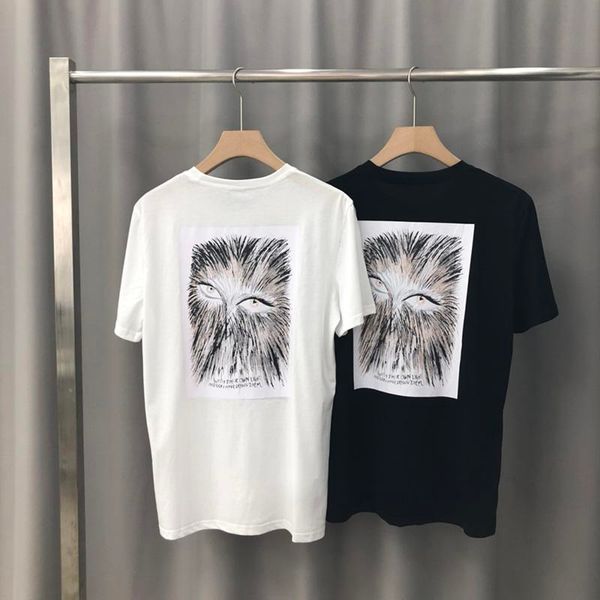 

весна лето 2019 роскошная европа париж вышивка логотип подпись сова искусство футболка мода мужчины женщины футболка повседневная хлопок тро, White;black