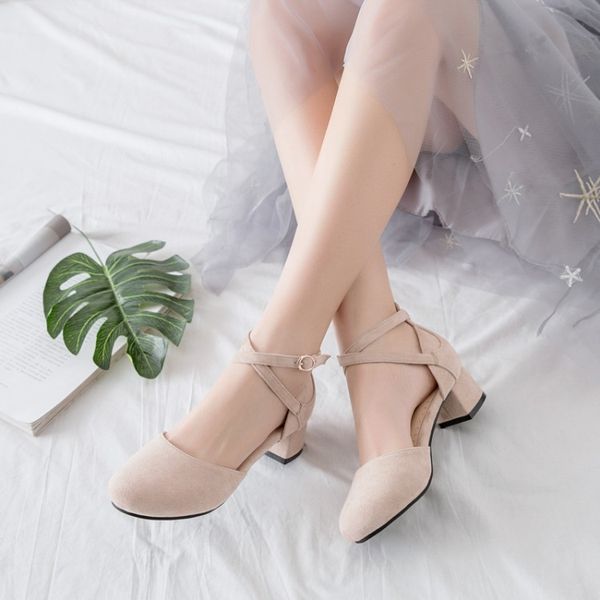 

oversized 12 high heels sandals women shoes woman summer ladies sandals women's button head high-heeled shoes, Black