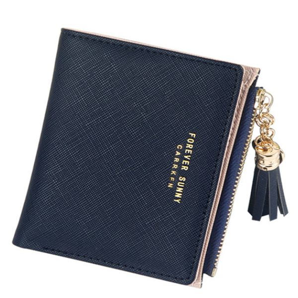 

2020 fashion women's wallets short wallet woman zipper mini lady small wallet female leather card bag, Black